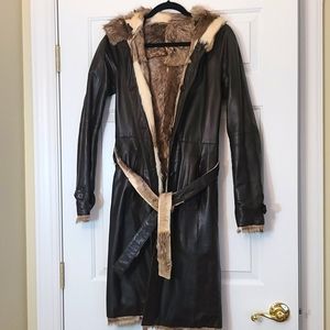 Women's Hugo Boss Leather and Rabbit Fur Jacket